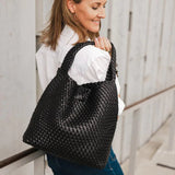 Gabby Woven Shoulder Bag Black - Pure Apotheca