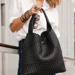 Gabby Woven Shoulder Bag Black - Pure Apotheca