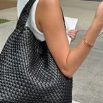 Gabby Woven Shoulder Bag Black - Pure Apotheca