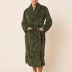 Gabriella Plush Long Robe Olive Medium - Pure Apotheca