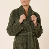 Gabriella Plush Long Robe Olive Medium - Pure Apotheca