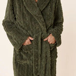 Gabriella Plush Long Robe Olive Medium - Pure Apotheca