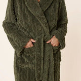 Gabriella Plush Long Robe Olive Medium - Pure Apotheca