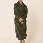 Gabriella Plush Long Robe Olive Medium - Pure Apotheca