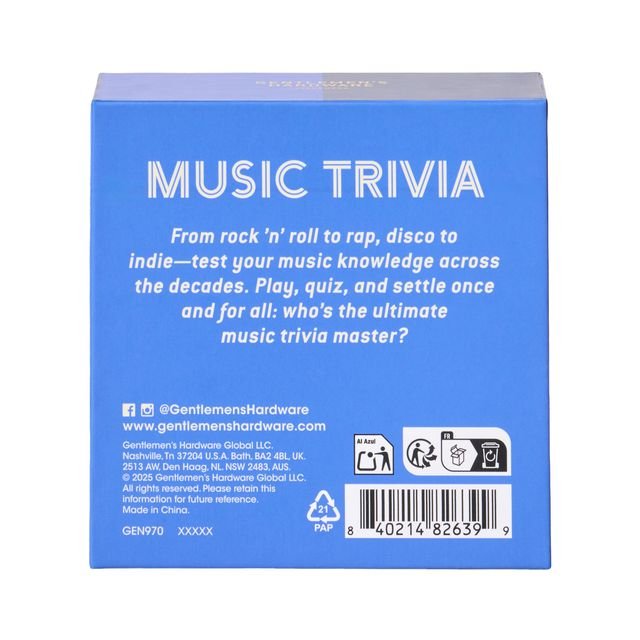 Gentleman’s Hardware Music Trivia - Pure Apotheca