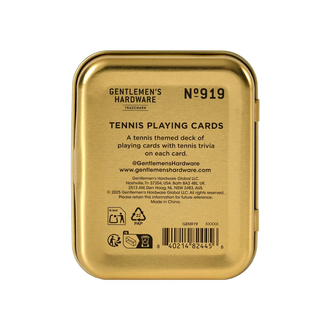 Gentleman’s Hardware Playing Cards - Tennis - Pure Apotheca