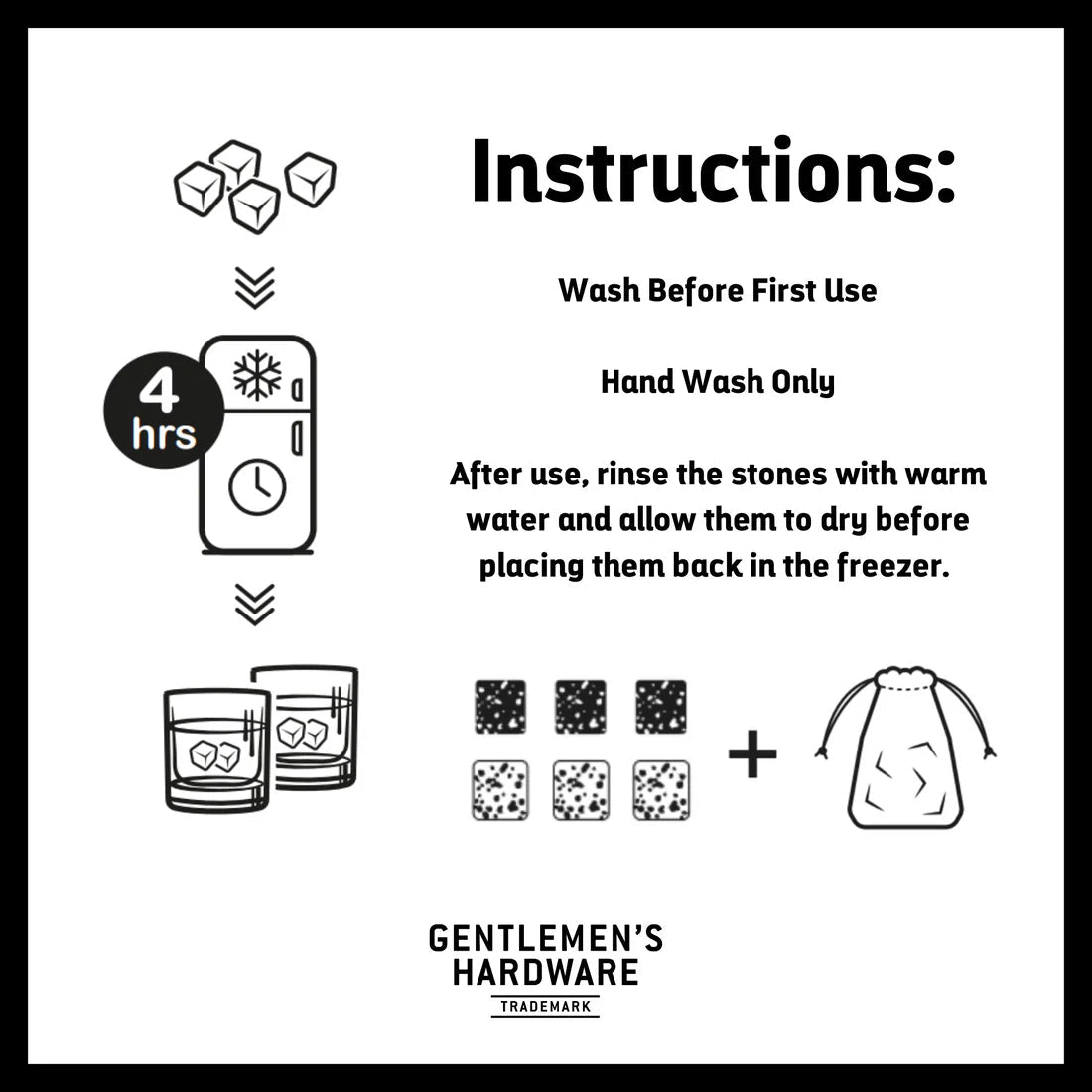 Gentlemen's Hardware Whisky Chiller Stones 6pk - Pure Apotheca