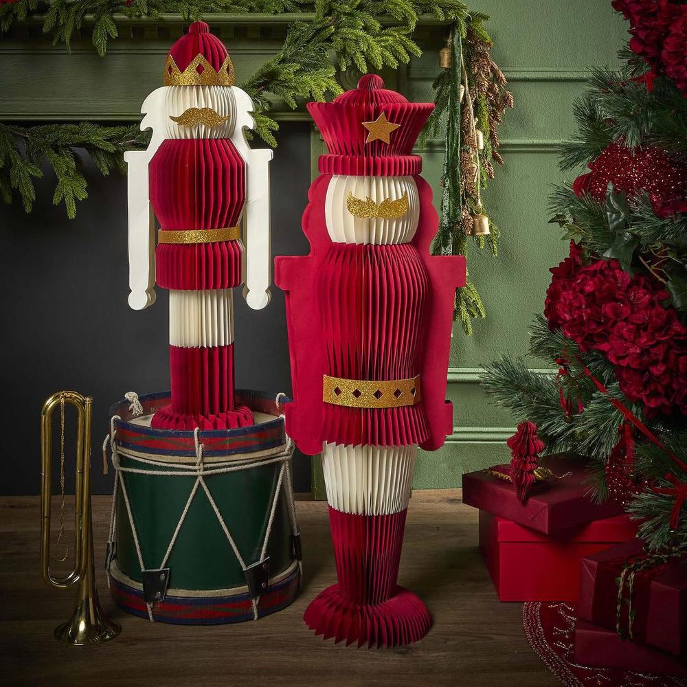 Giant Paper Star Nutcracker Red & White - Pure Apotheca