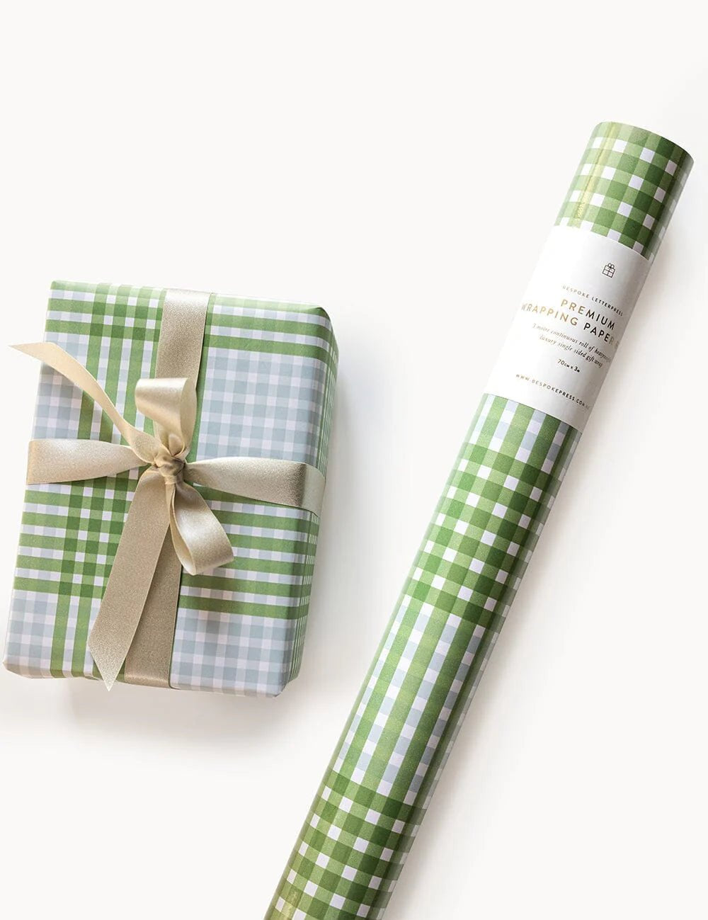 Gift Wrap Roll 3m - Nordic Blue Check - Pure Apotheca