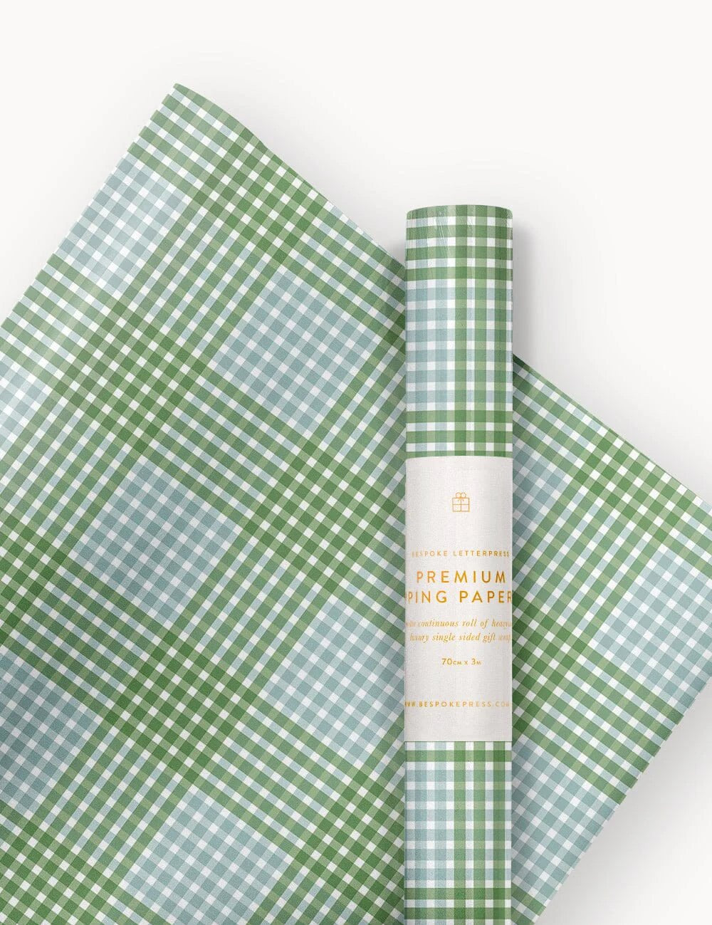 Gift Wrap Roll 3m - Nordic Blue Check - Pure Apotheca