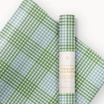 Gift Wrap Roll 3m - Nordic Blue Check - Pure Apotheca