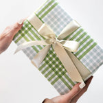 Gift Wrap Roll 3m - Nordic Blue Check - Pure Apotheca