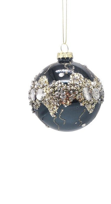 GLASS BAUBLE BLUE GOLD BAND - Pure Apotheca