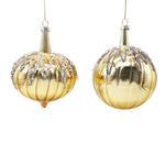 GLASS BAUBLE GOLD GLITTER STRIPE - Pure Apotheca