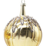 GLASS BAUBLE GOLD GLITTER STRIPE - Pure Apotheca