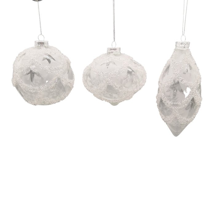 GLASS BAUBLE GREY FROSTED - Pure Apotheca