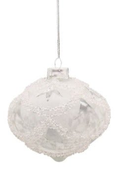 GLASS BAUBLE GREY FROSTED - Pure Apotheca