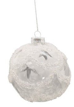 GLASS BAUBLE GREY FROSTED - Pure Apotheca