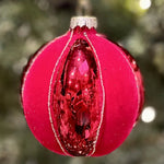 GLASS BAUBLE QUILTED BURGUNDY - Pure Apotheca