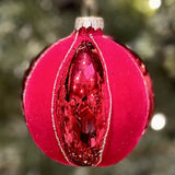 GLASS BAUBLE QUILTED BURGUNDY - Pure Apotheca