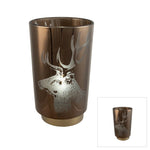 GLASS LED HURRICANE BURGUNDY DEER - Pure Apotheca