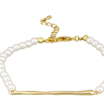 Gold Bar Pearl Bracelet - Pure Apotheca