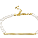 Gold Bar Pearl Bracelet - Pure Apotheca