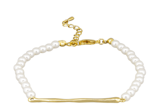 Gold Bar Pearl Bracelet - Pure Apotheca