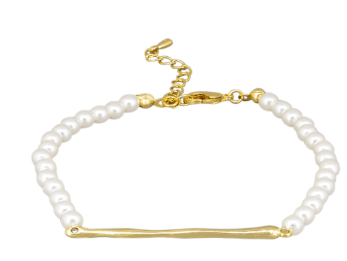 Gold Bar Pearl Bracelet - Pure Apotheca