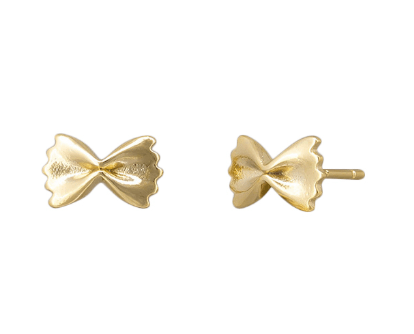 Gold Bow Tie Pasta Earring - Pure Apotheca