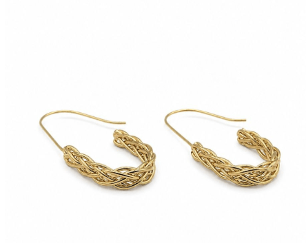 Gold Braided U Hoops - Pure Apotheca
