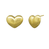 Gold Brushed Big Heart Earring - Pure Apotheca