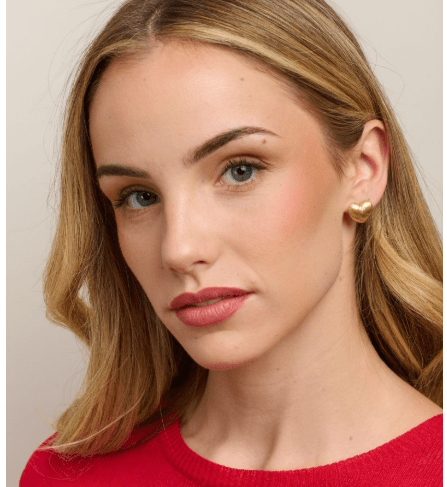 Gold Brushed Big Heart Earring - Pure Apotheca