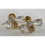 Gold Crystal Bee Stud Earrings - Pure Apotheca