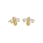 Gold Crystal Bee Studs - Pure Apotheca