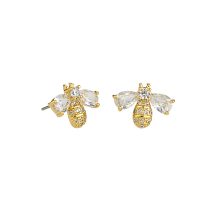 Gold Crystal Bee Studs - Pure Apotheca