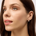 Gold Crystal Heart Pearl Drop Earring - Pure Apotheca