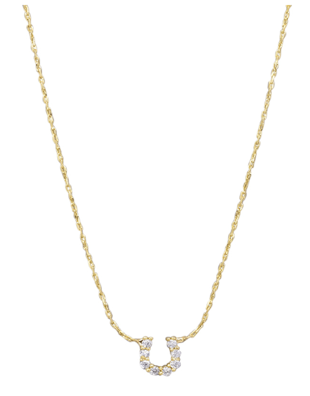 Gold Crystal Horse Shoe Necklace - Pure Apotheca
