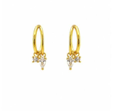 Gold Crystal Sammy Hoops - Pure Apotheca