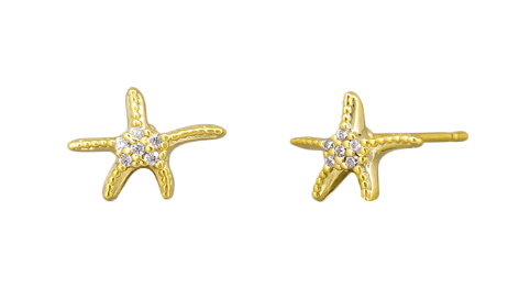 Gold Crystal Starfish Earring - Pure Apotheca