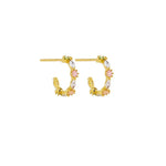 Gold Dainty Mixed Crystal Huggie - Pure Apotheca