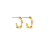 Gold Dainty Mixed Crystal Huggie - Pure Apotheca