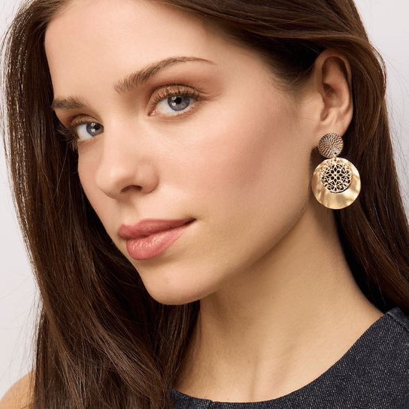 Gold Filigree Disc Earrings - Pure Apotheca