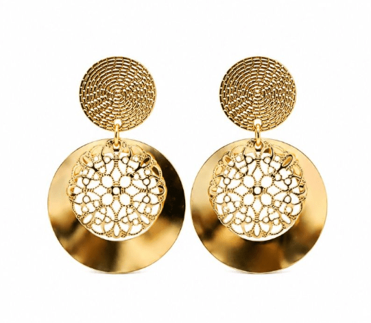 Gold Filigree Disc Earrings - Pure Apotheca