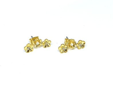 Gold Flower Trio Earring - Pure Apotheca