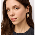 Gold Green Leaf Cluster Earrings - Pure Apotheca