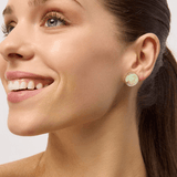 Gold Green Swirl Disc Earring - Pure Apotheca