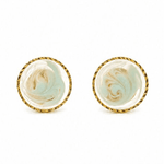 Gold Green Swirl Disc Earring - Pure Apotheca