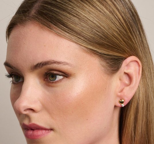 Gold Heart Crystal Earring - Pure Apotheca