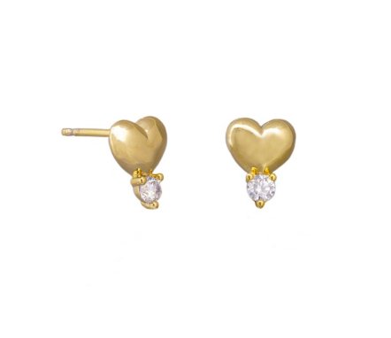 Gold Heart Crystal Earring - Pure Apotheca